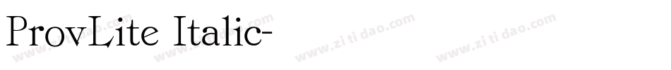 ProvLite Italic字体转换